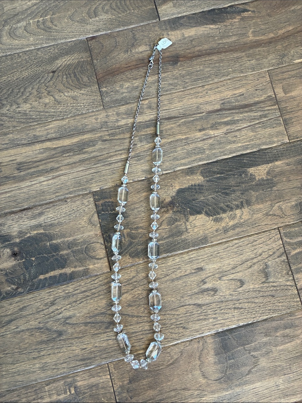LOFT Clear Bead Long Necklace
